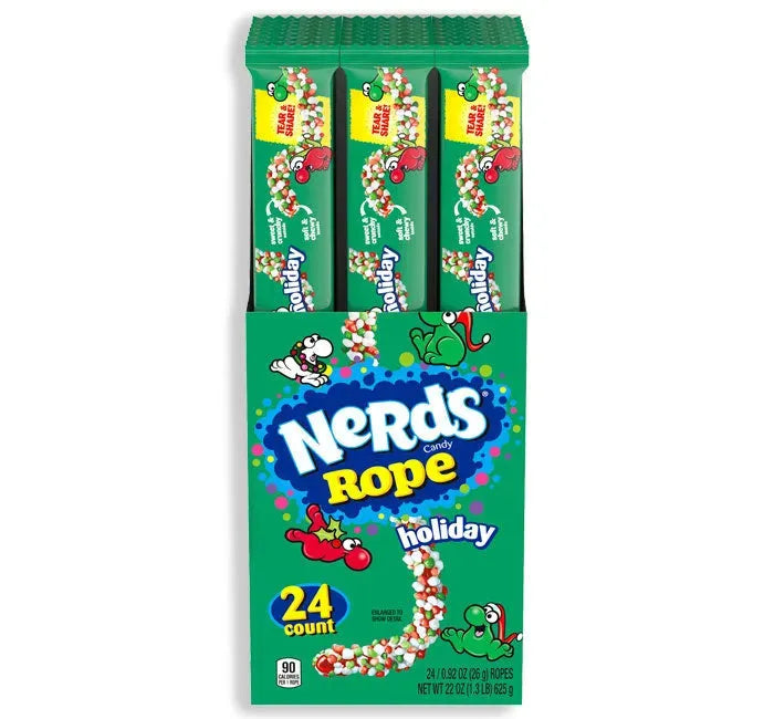 Christmas Nerds Rope Candy Packs: 24-Piece Box