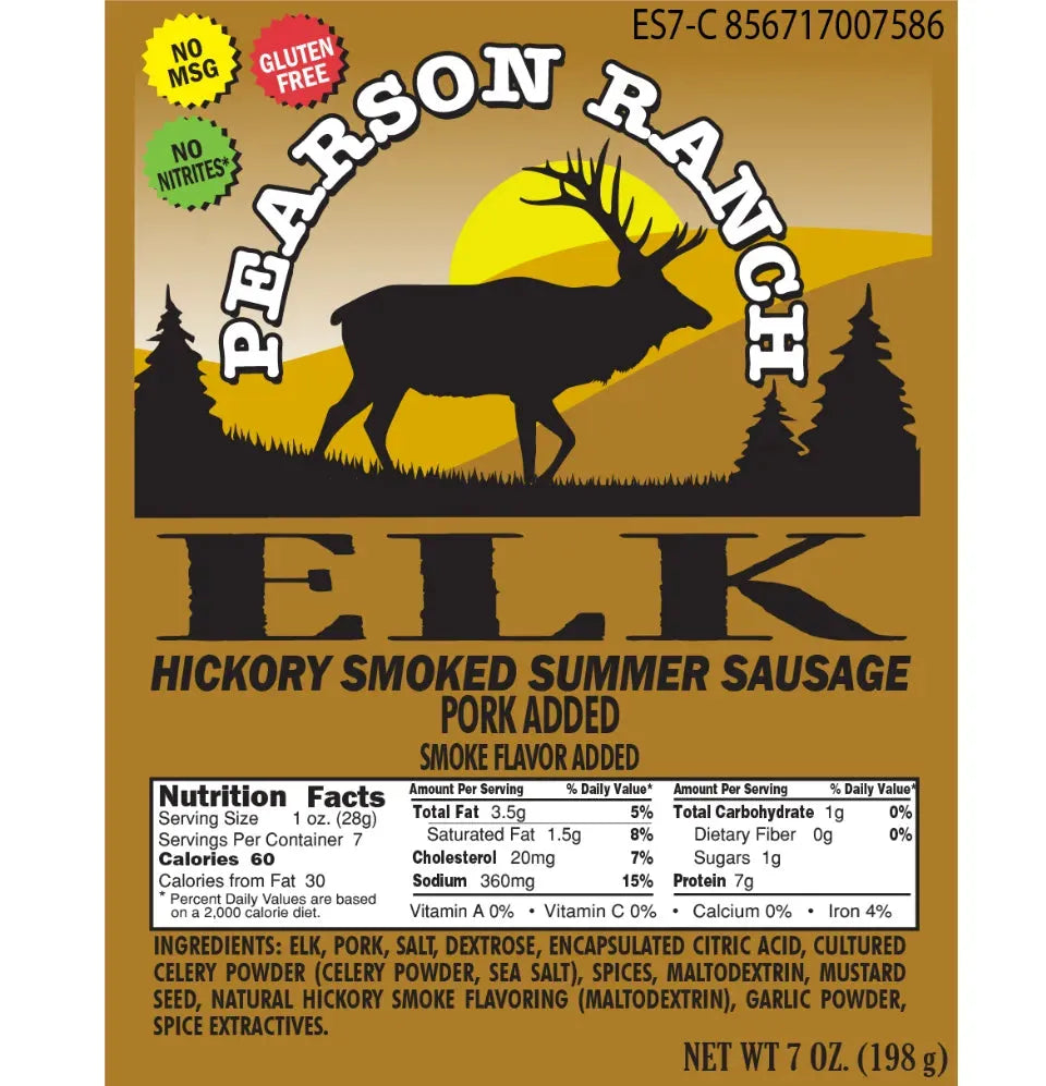 Pearson Ranch Jerky Elk Hickory Smoked Summer Sausage (7 oz.)