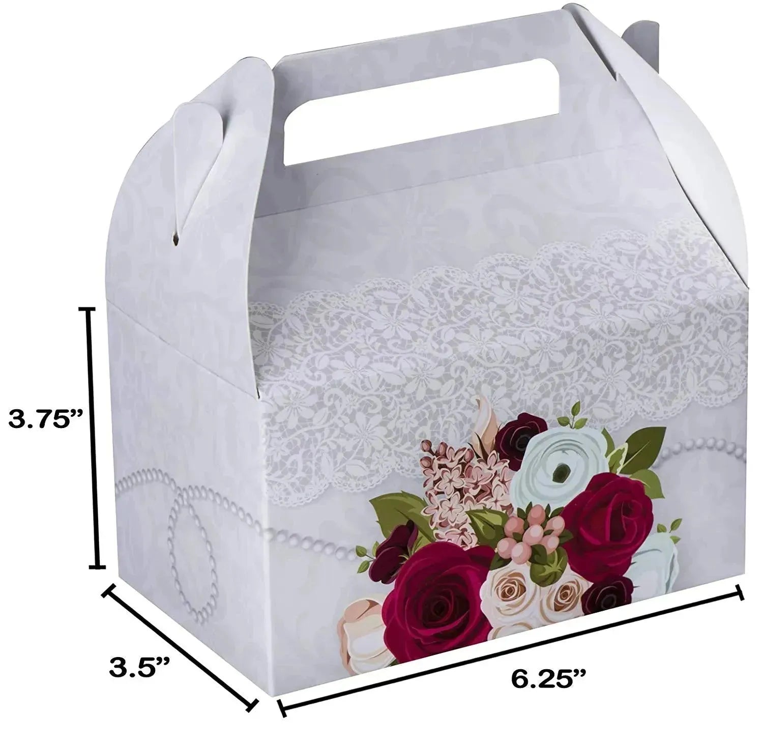 Paper Treat Boxes Bridal 6.25&quot; X 3.75&quot; X 3.5&quot; 20 Pack