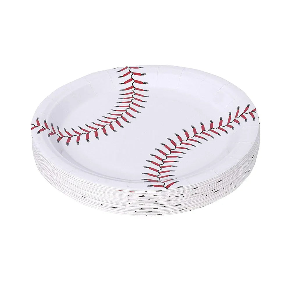 Baseball Themed Paper Plates 100 Pack 9"