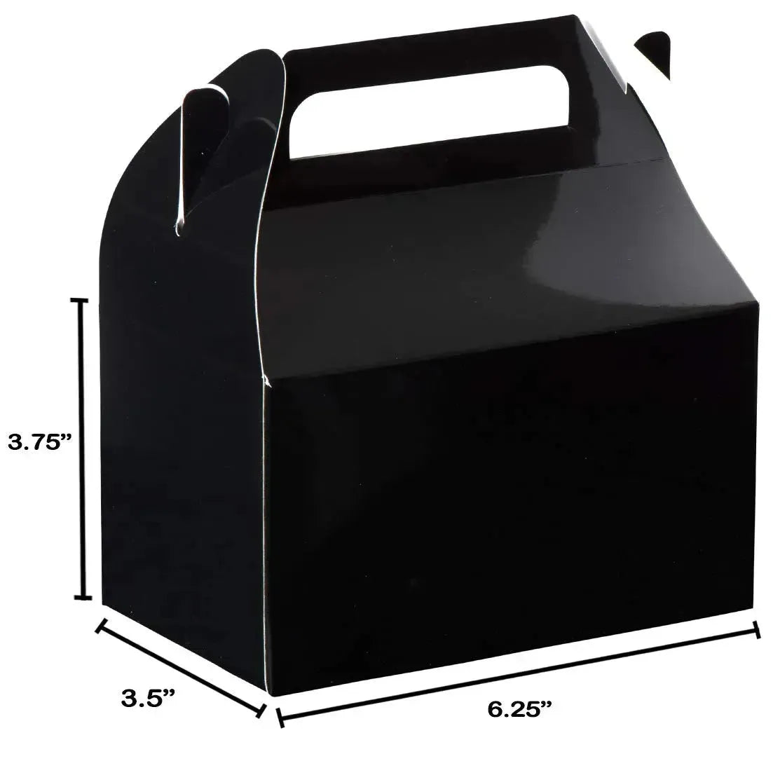 Black Party Favors Paper Treat Boxes 20 Pack 6.25" X 3.75" X 3.5"