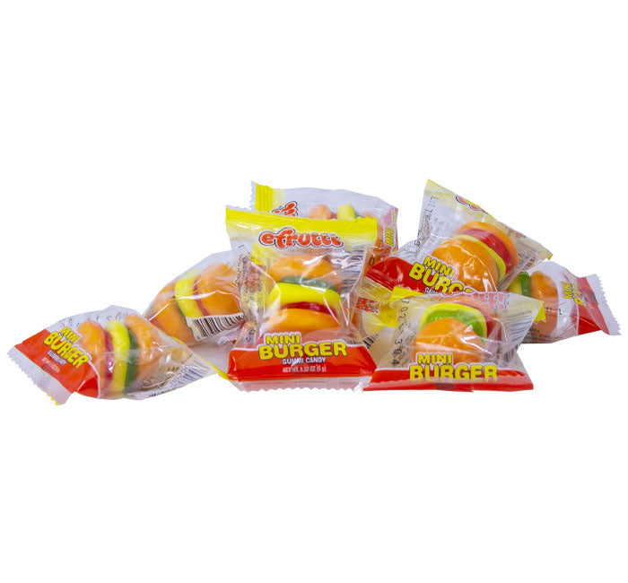 Efrutti Gummy Mini Burgers Candy - Bulk: 100-Piece Case