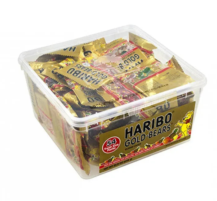 Haribo Gold-Bears Gummy Bears 0.4-Ounce Packs: 54-Piece Tub