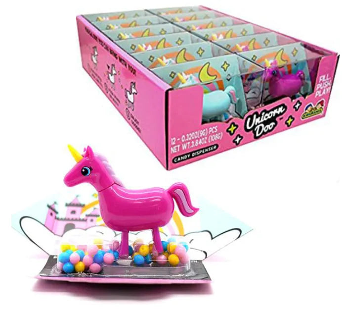 Unicorn Doo Pooping Candy Dispenser: 12-Piece Display