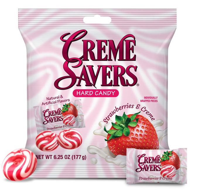 Creme Savers Strawberry & Creme Hard Candy: 12-Piece Case