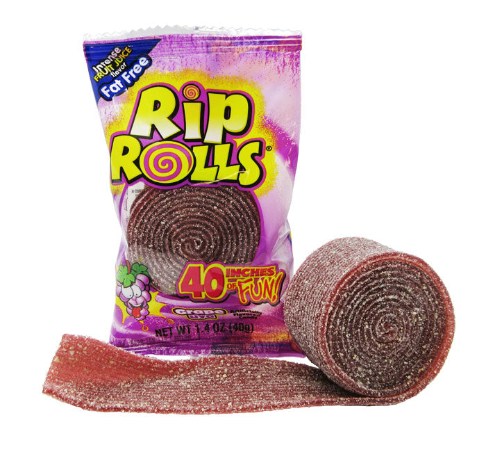 Sour Rip Rolls - Grape: 24-Piece Box