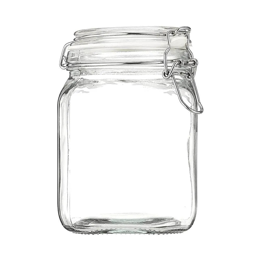 38-Ounce Hermes Glass Jar with Clamp Top Lid