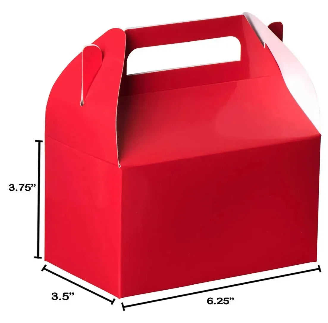 Red Party Favors Paper Treat Boxes 6.25" X 3.75" X 3.5" 20 Pack