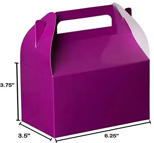 Purple 6.25" X 3.75" X 3.5" Party Favors Paper Treat Boxes 20 Pack