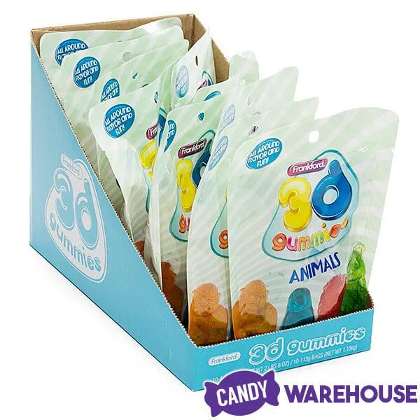 3D Gummy Animals Candy Bags: 10-Piece Set