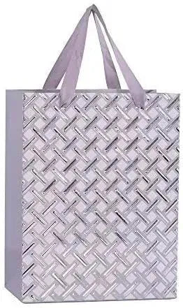 Premium Gift Bags 24 Pack Silver 9X7X4&quot;