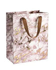 Brown Marble Design Foil Stamped Gift Bags 24 Pack 9"X 7"X 4"