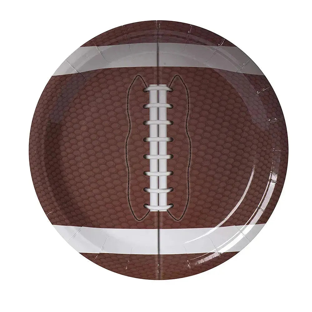 Football Themed 7" Disposable Round Paper Plates 100 Pack