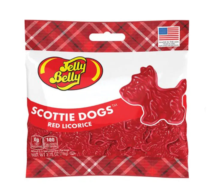 Jelly Belly Red Licorice Scottie Dogs Peg Bags: 12-Piece Case