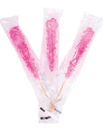 Rock Candy Crystal Sticks - Light Pink - Wrapped: 100-Piece Case