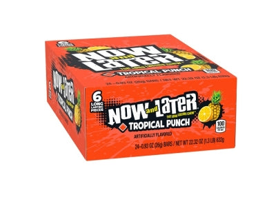 Now and Later Soft Fruit Chews Candy Packs - Tropical Fruit: 24-Piece Box