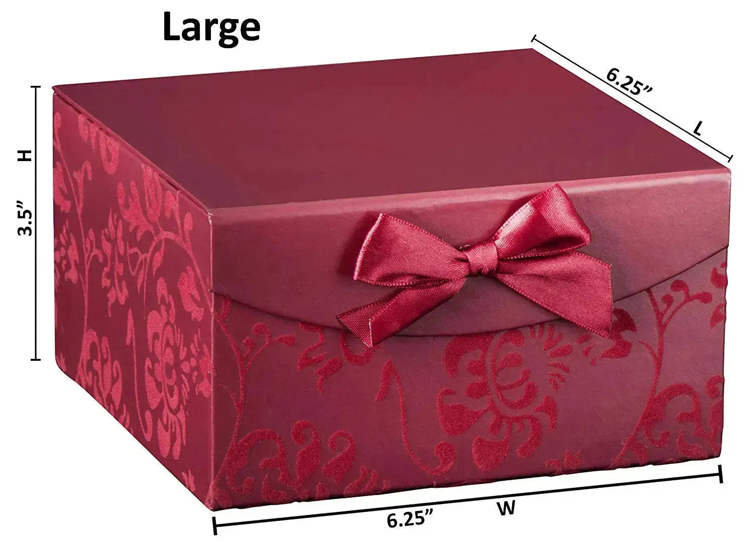 Burgundy Small Swirl Nesting Elegant Christmas Gift Boxes Set of 6