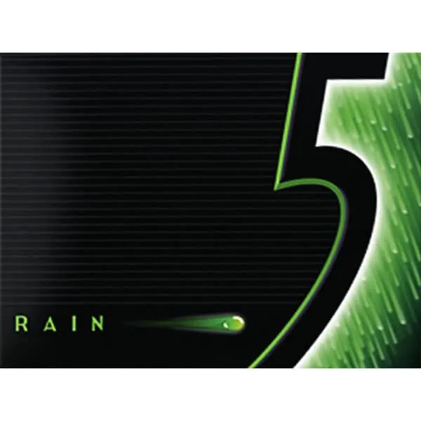 5 Gum Sugar Free Slim Packs - Rain: 10-Piece Box