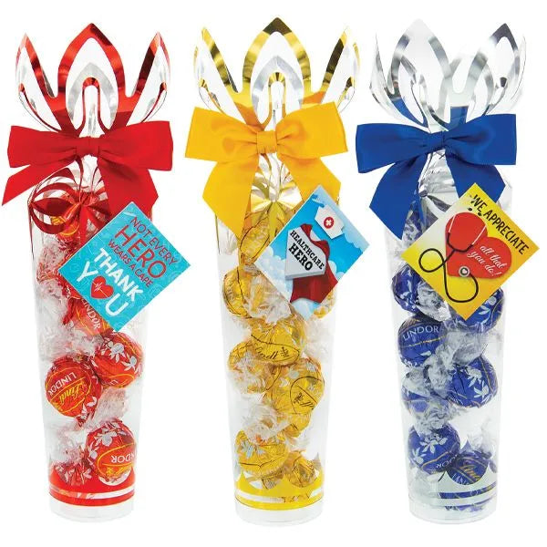 Thank You Lindt Chocolate Truffle Gift Towers - Healthcare Providers: 8-Piece Case