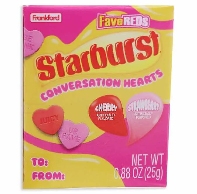 Starburst FaveREDs Conversation Hearts Candy Packs: 18-Piece Box