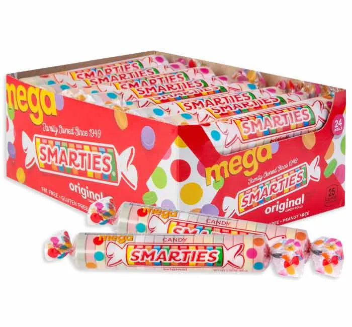 Mega Smarties Candy Rolls: 24-Piece Box