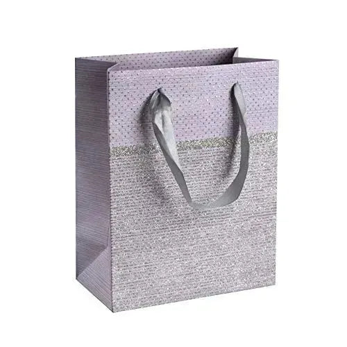 Purple Sparkling Glitter Gift Bags 24 Pack 9&quot;X 7&quot;X 4&quot;