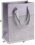 Purple Sparkling Glitter Gift Bags 24 Pack 9"X 7"X 4"