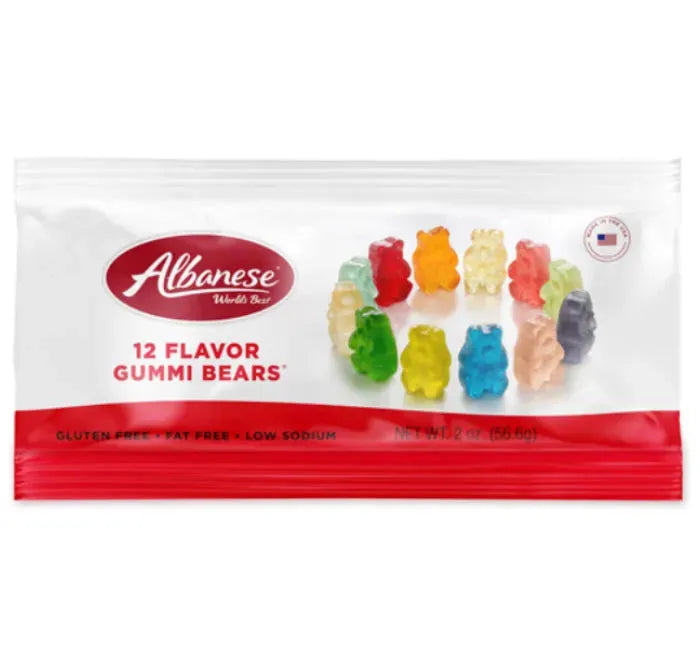 Albanese 12 Flavor Gummi Bear Snack Packs: 12-Piece Display