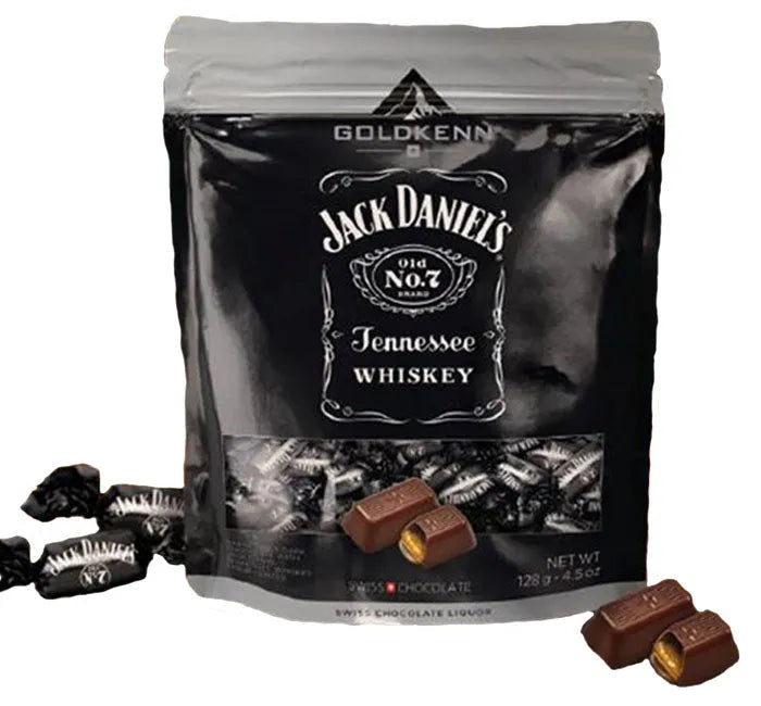 Jack Daniel&#39;s Tennessee Whiskey Liqueur Filled Chocolate Peg Bag: 12-Piece Case