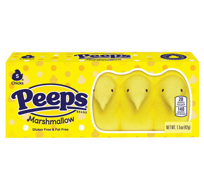 Peeps Marshmallow Chicks Candy - Yellow: 24-Piece Case