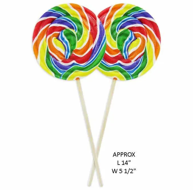 Rainbow Swirl 10-Ounce Round Lollipops: 24-Piece Box