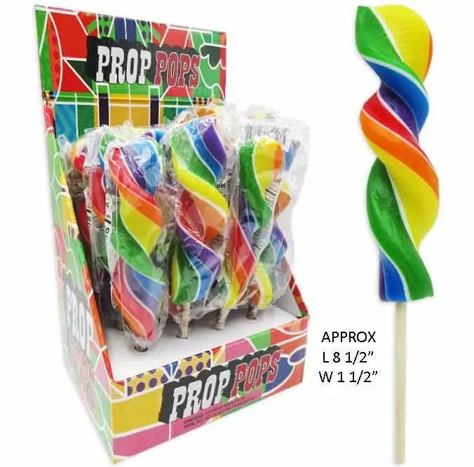 Rainbow Swirl 2.5-Ounce Corkscrew Twist Lollipops: 24-Piece Display