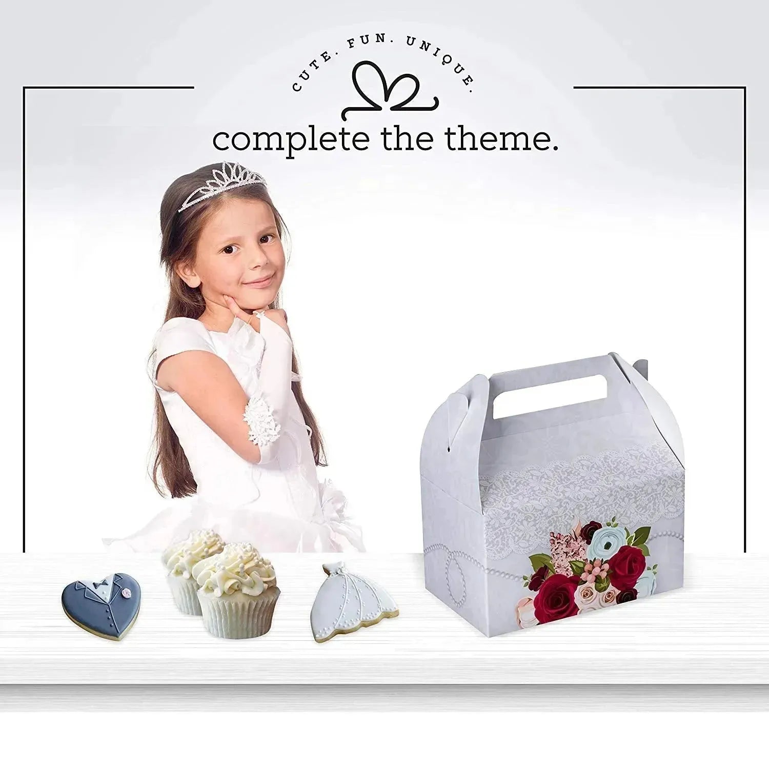 Paper Treat Boxes Bridal 6.25&quot; X 3.75&quot; X 3.5&quot; 20 Pack