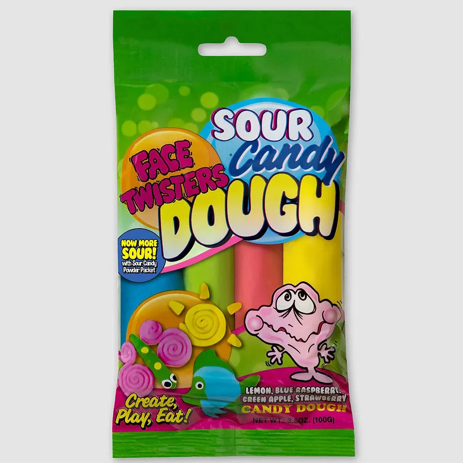 Face Twisters Sour Candy Dough: 12-Piece Display