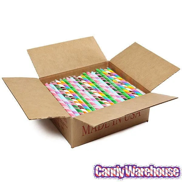 6-Flavor Assortment Hard Candy Sticks: 100-Piece Box