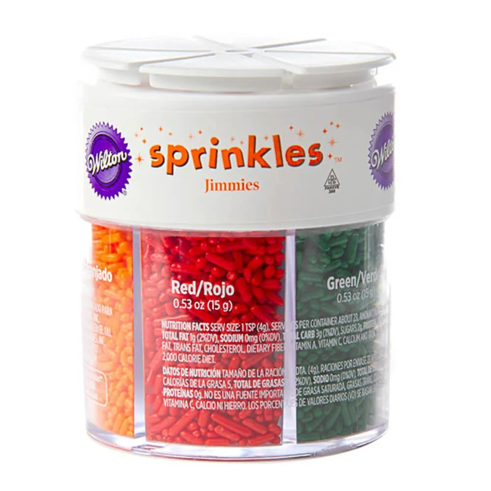 6 Mix Colored Jimmies: 3.18-Ounce Container