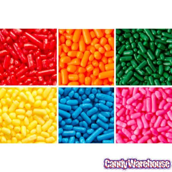 6 Mix Colored Jimmies: 3.18-Ounce Container