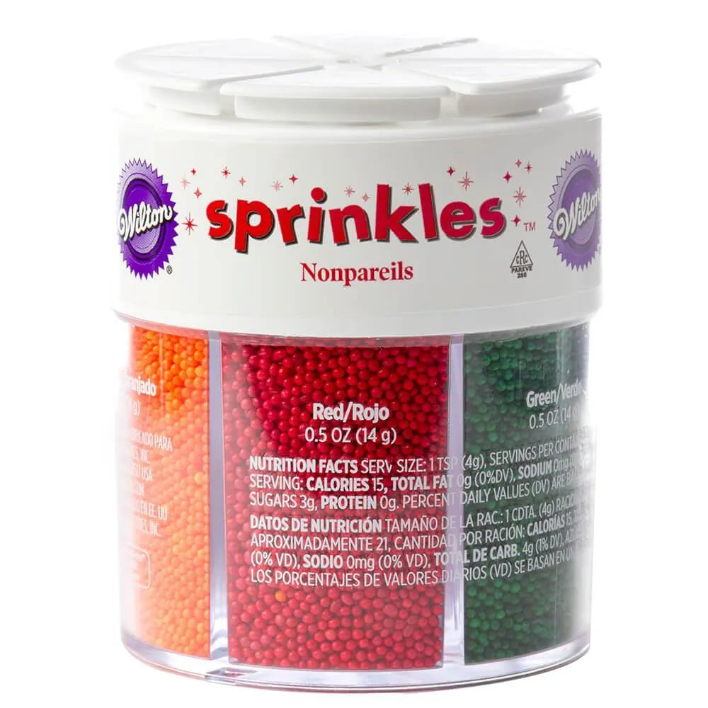 6 Mix Colored Sprinkle Nonpareils: 3-Ounce Container