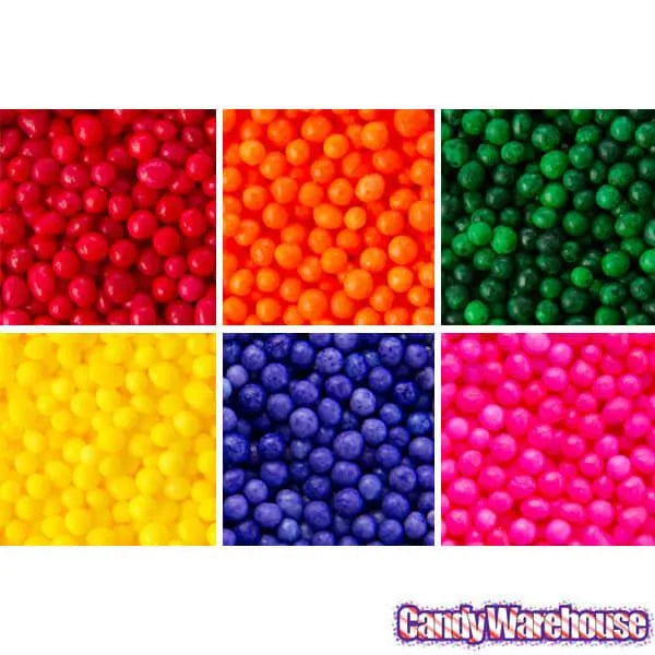 6 Mix Colored Sprinkle Nonpareils: 3-Ounce Container