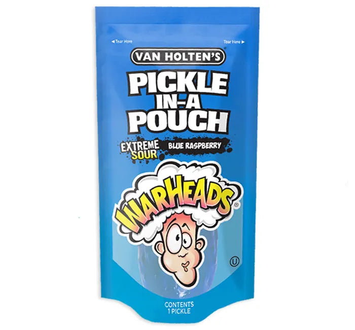 Van Holten&#39;s Warheads Sour Blue Raspberry Pickle: 12-Piece Box