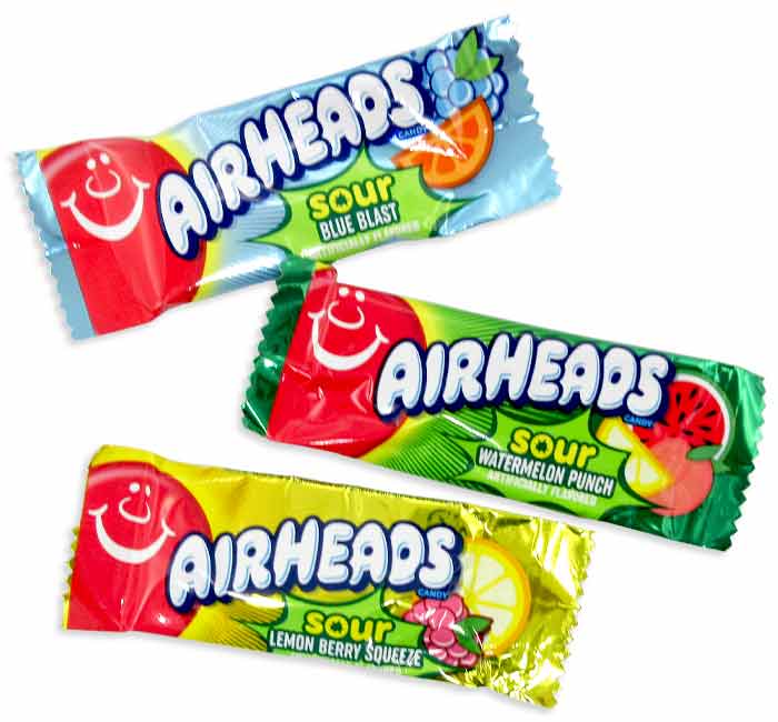 AirHeads Taffy Mini Sours Assorted Candy Bars: 5LB Bag