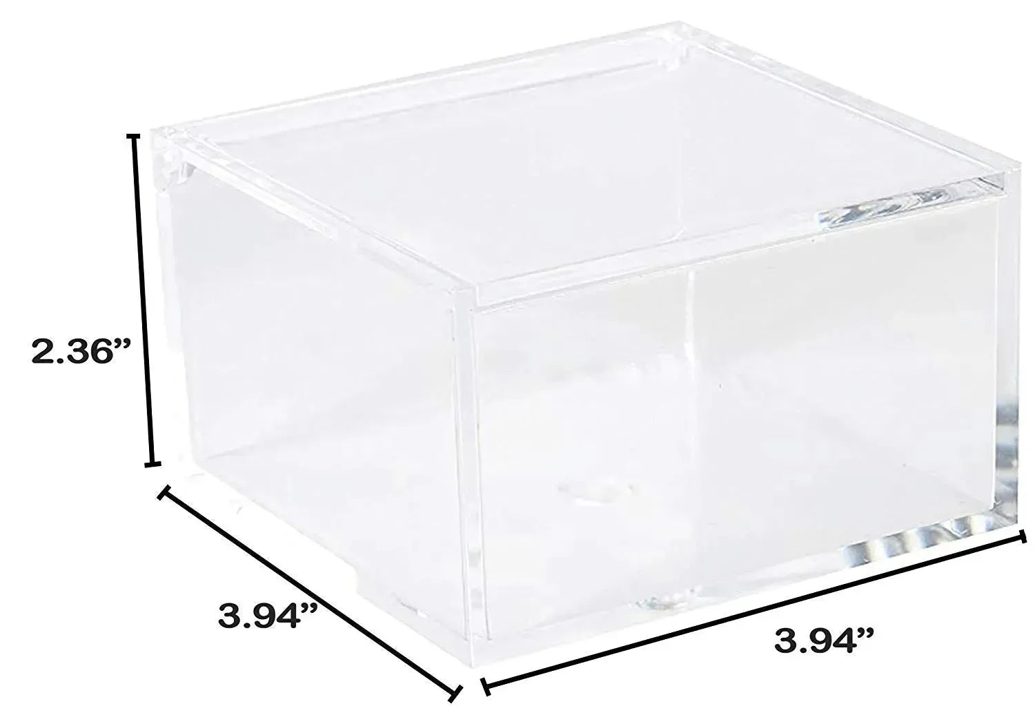 Clear Acrylic Boxes 3.94"X3.94"X2.36" 4 Pack