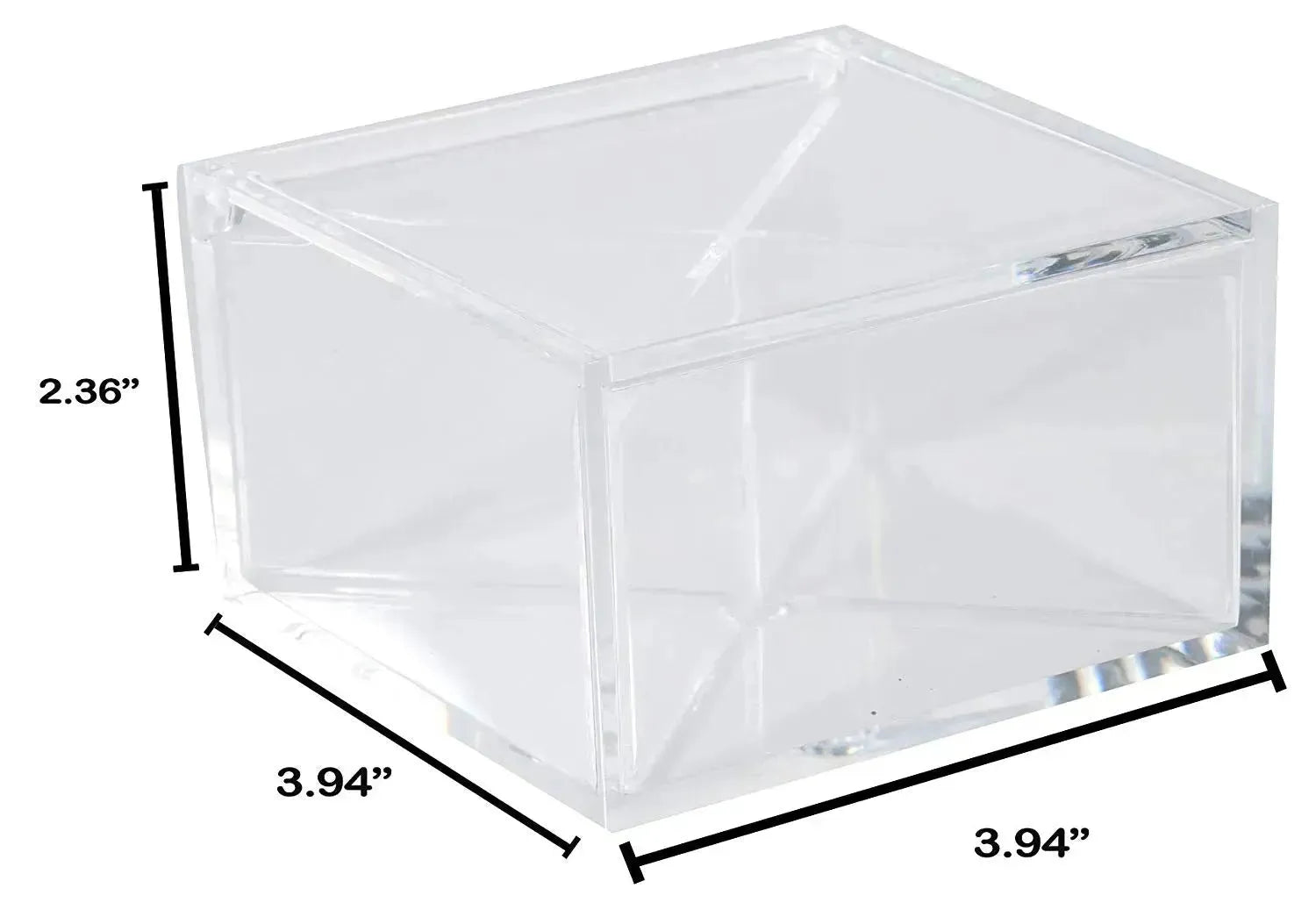 Clear Acrylic Boxes 4 sections 3.94"X3.94"X2.36" 4 Pack