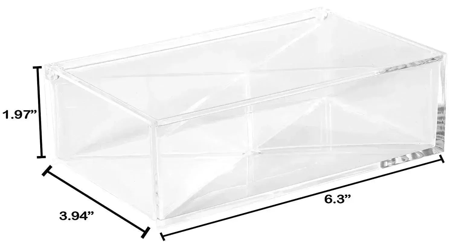 Clear Acrylic Boxes 6.3''X3.94''X1.97'' 4 Pack