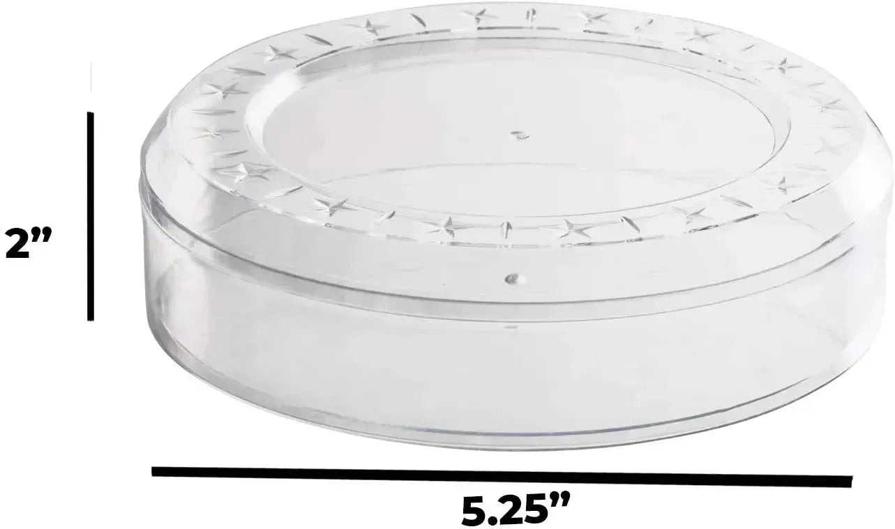 Clear Acrylic Boxes Round 5.25"X2" 12 Pack