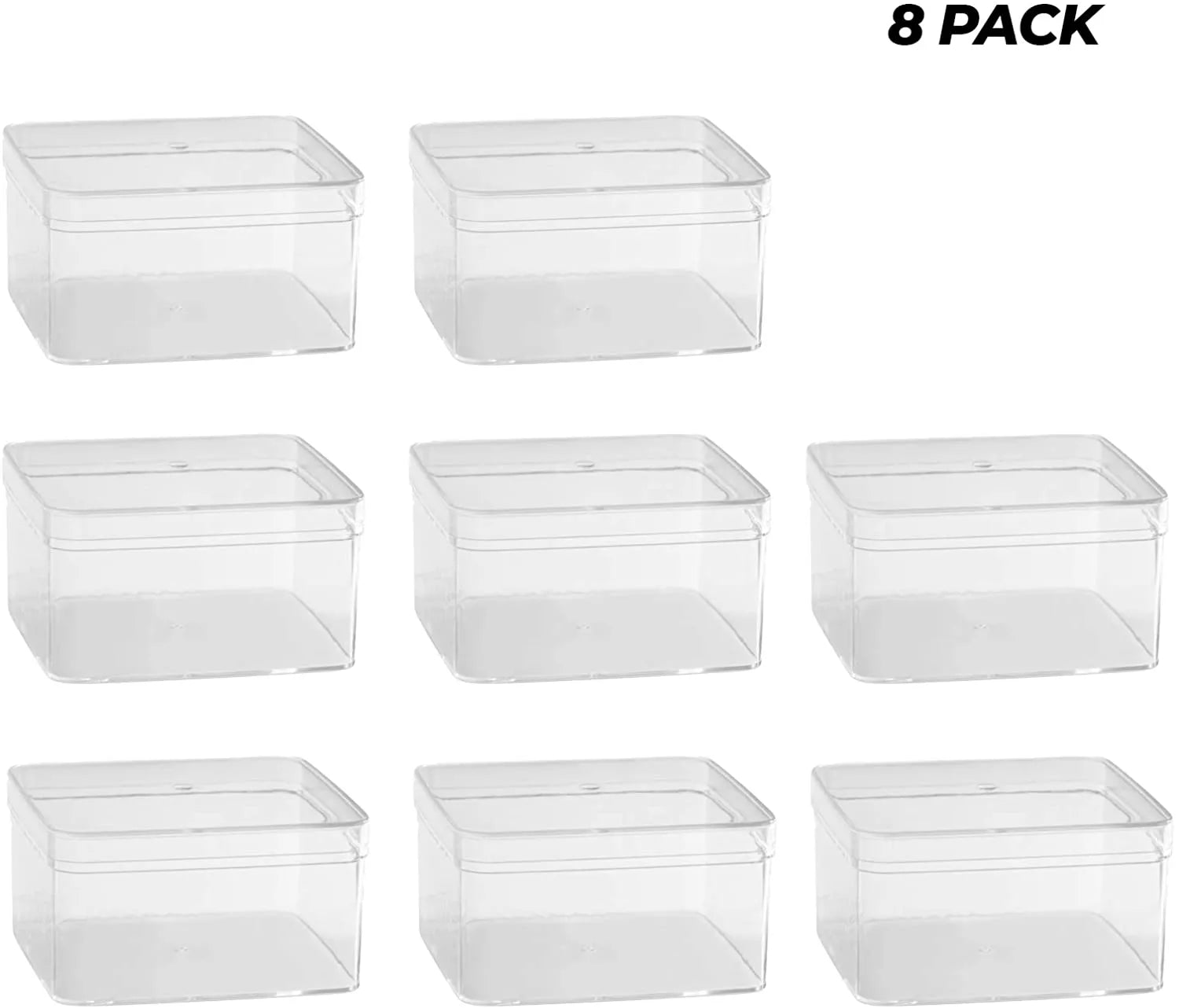 Clear Acrylic Boxes 4.25"X4.25"X2.25" 8 Pack