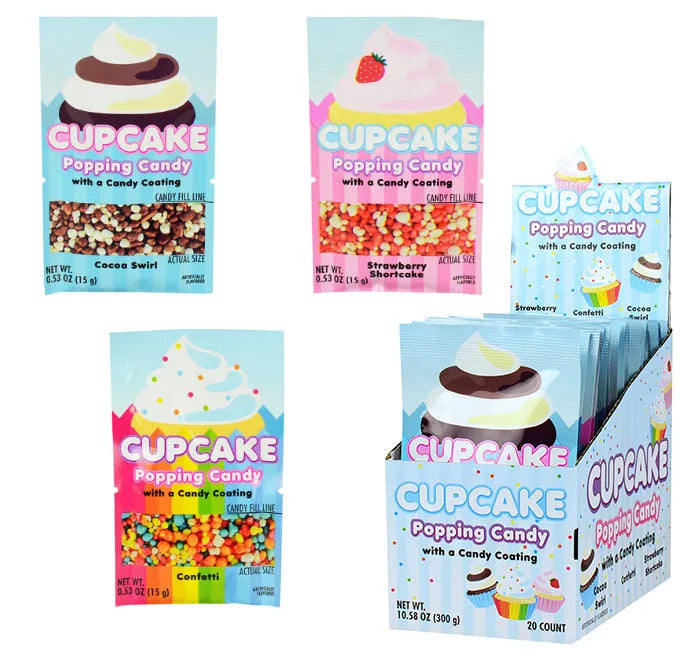 Cupcake Coated Popping Candy: 20-Piece Display