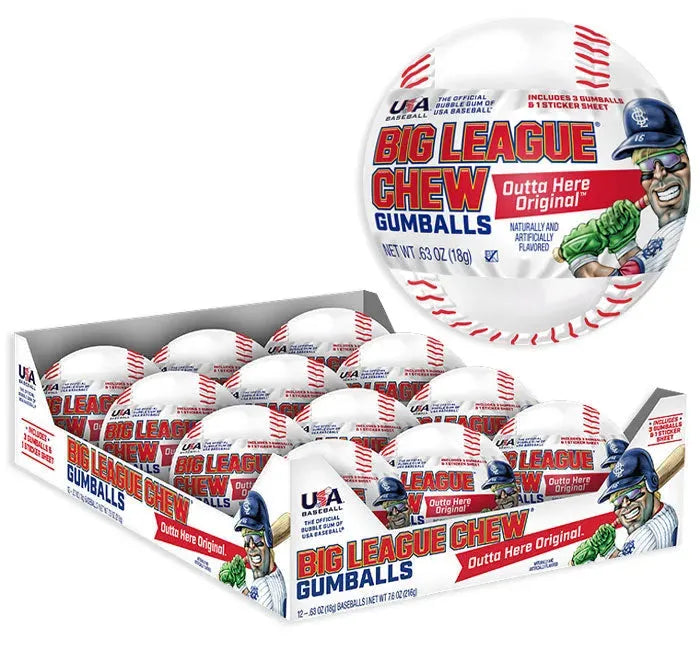 Big League Bubble Gum Baseball Packs: 12-Piece Display