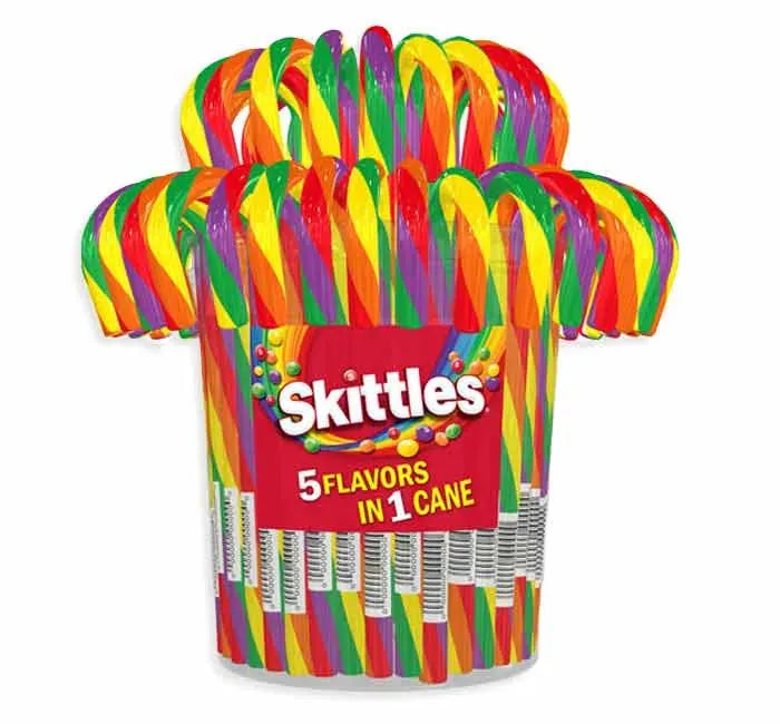 Skittles Candy Canes: 60CT Jar