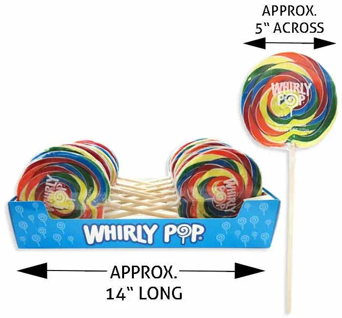 Whirly Pop 6-Ounce Swirl Suckers - Rainbow: 12-Piece Case